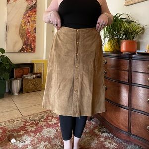 100% Leather Banana Republic Button Skirt